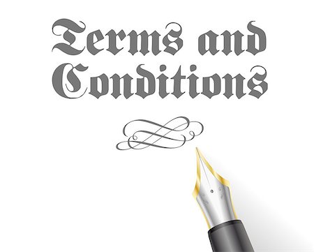 simsearch:400-05034438,k - illustration of an Terms and Conditions Letter with fountain pen Stock Photo - Budget Royalty-Free & Subscription, Code: 400-08501838