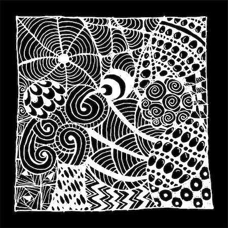 Zentangle ornament, sketch for your design. Vector illustration Stock Photo - Budget Royalty-Free & Subscription, Code: 400-08502427