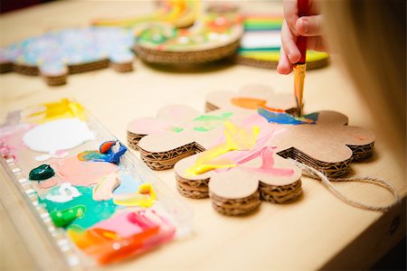 simsearch:400-06950074,k - Little female baby painting with colorful paints. selective focus Photographie de stock - Aubaine LD & Abonnement, Code: 400-08502870