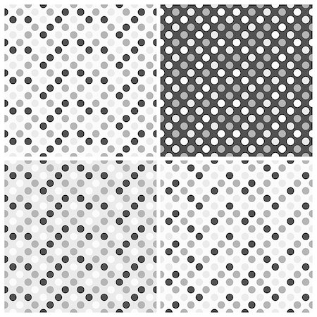 simsearch:400-08505407,k - Set of  seamless patterns with dots. White and gray texture. Photographie de stock - Aubaine LD & Abonnement, Code: 400-08503075