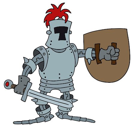 simsearch:400-07219589,k - Hand drawing of a funny knight in the armour Foto de stock - Super Valor sin royalties y Suscripción, Código: 400-08503155