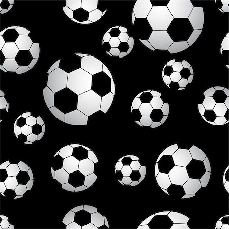 football play drawing - Seamless soccer ball pattern background. vector illustration Stock Photo - Budget Royalty-Free & Subscription, Code: 400-08503249