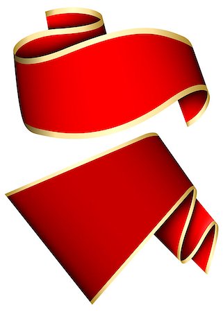 simsearch:400-08260320,k - Collection of 2 red ribbon. Vector illustration Photographie de stock - Aubaine LD & Abonnement, Code: 400-08503623
