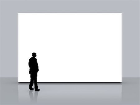 A man in front of a big white empty screen Stock Photo - Budget Royalty-Free & Subscription, Code: 400-08503694