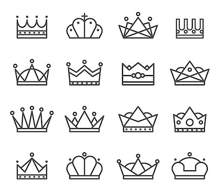 simsearch:400-06856945,k - Crown icons modern design lines of different forms Photographie de stock - Aubaine LD & Abonnement, Code: 400-08503741