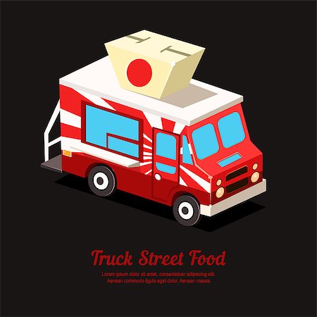 Mobile food Van, Food Truck vector illustration Stock Photo - Budget Royalty-Free & Subscription, Code: 400-08503795