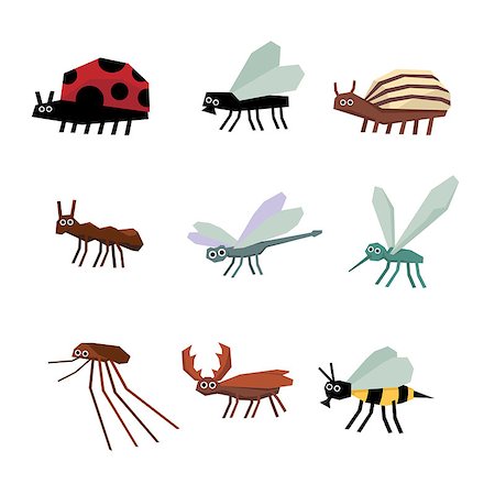 simsearch:400-06452474,k - Collection of insects cartoon, vector illustration set Stockbilder - Microstock & Abonnement, Bildnummer: 400-08503804