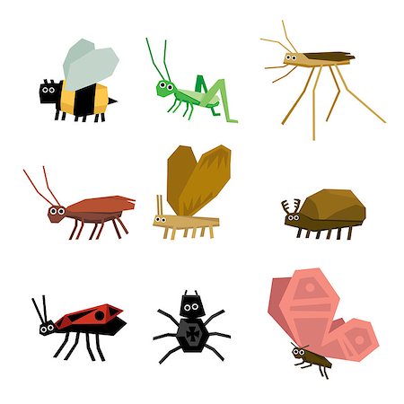 simsearch:400-08046771,k - Collection of insects cartoon, vector illustration set Stock Photo - Budget Royalty-Free & Subscription, Code: 400-08503805