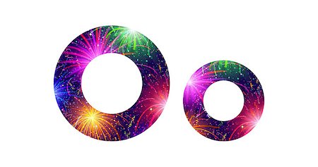 simsearch:400-08340538,k - Set of English letters signs uppercase and lowercase O, stylized colorful holiday firework with stars and flares, elements for web design. Eps10, contains transparencies. Vector Photographie de stock - Aubaine LD & Abonnement, Code: 400-08503838