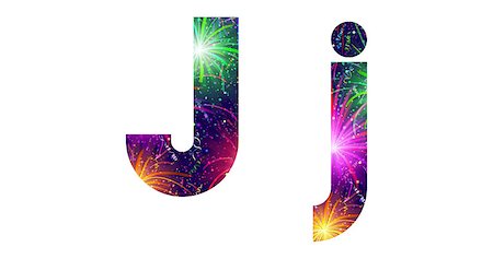 simsearch:400-08072648,k - Set of English letters signs uppercase and lowercase J, stylized colorful holiday firework with stars and flares, elements for web design. Eps10, contains transparencies. Vector Photographie de stock - Aubaine LD & Abonnement, Code: 400-08503845