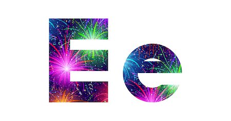 simsearch:400-08503845,k - Set of English letters signs uppercase and lowercase E, stylized colorful holiday firework with stars and flares, elements for web design. Eps10, contains transparencies. Vector Foto de stock - Royalty-Free Super Valor e Assinatura, Número: 400-08503848