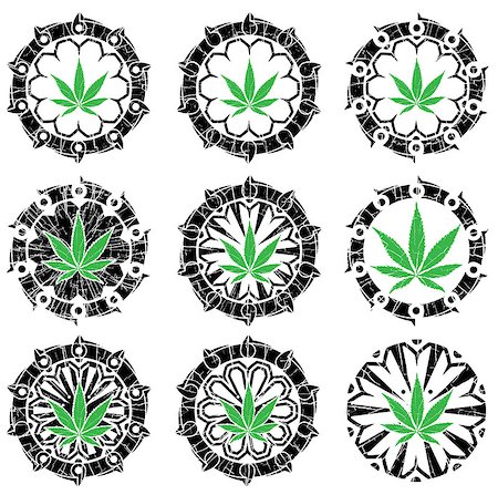 Marijuana cannabis leaf symbol stamp vector illustration Stock Photo - Budget Royalty-Free & Subscription, Code: 400-08503853