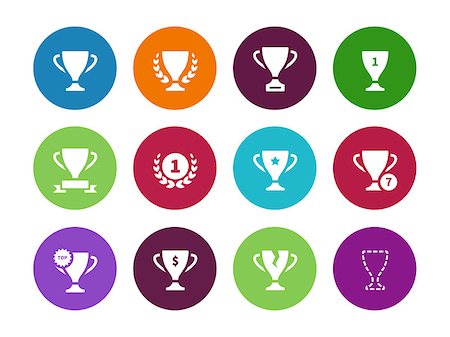 simsearch:832-03640688,k - Trophy cup circle icons on white background. Vector illustration. Foto de stock - Royalty-Free Super Valor e Assinatura, Número: 400-08528181