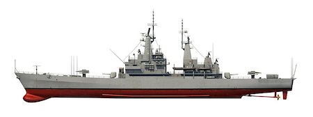simsearch:400-04500008,k - American Modern Warship Over White Background. 3D Model. Stockbilder - Microstock & Abonnement, Bildnummer: 400-08528219