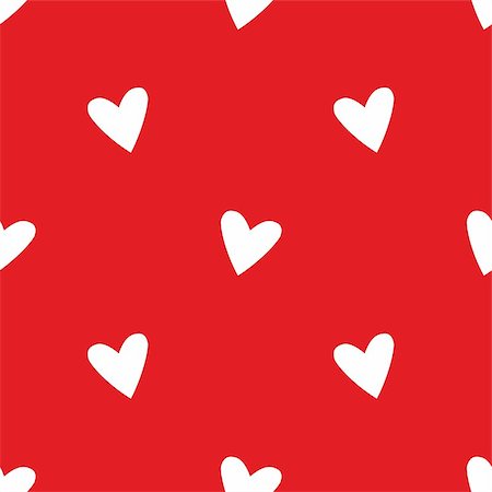 simsearch:400-08097094,k - Tile vector pattern with white hearts on red background Stock Photo - Budget Royalty-Free & Subscription, Code: 400-08528667