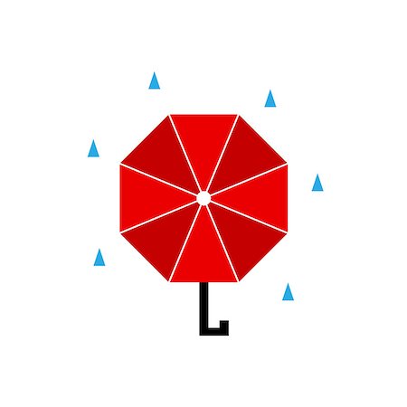 simsearch:400-04921907,k - red umbrella with blue drops rain. flat. vector Stock Photo - Budget Royalty-Free & Subscription, Code: 400-08528690