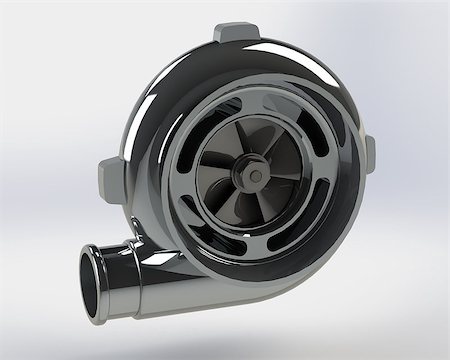 Automotive turbocharger of car Turbine for auto. Photorealistic illustration. Clip art. Stock Photo - Budget Royalty-Free & Subscription, Code: 400-08528795