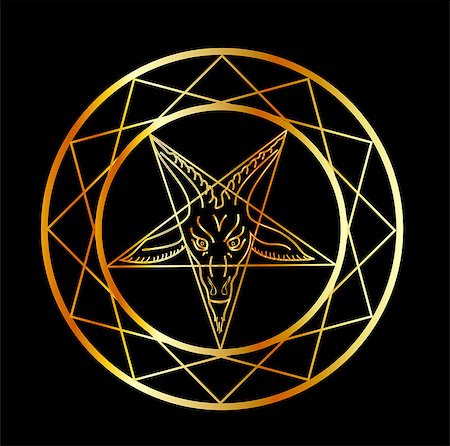 Golden sigil of Baphomet Stock Photo - Budget Royalty-Free & Subscription, Code: 400-08528820