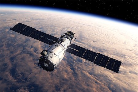 simsearch:400-04944412,k - Space Station In Space. Realistic 3D Scene. Stock Photo - Budget Royalty-Free & Subscription, Code: 400-08528951