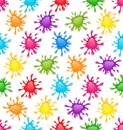 simsearch:400-04447483,k - Pattern Colorful Stains Blots Splashes seamless - vector Stockbilder - Microstock & Abonnement, Bildnummer: 400-08528999
