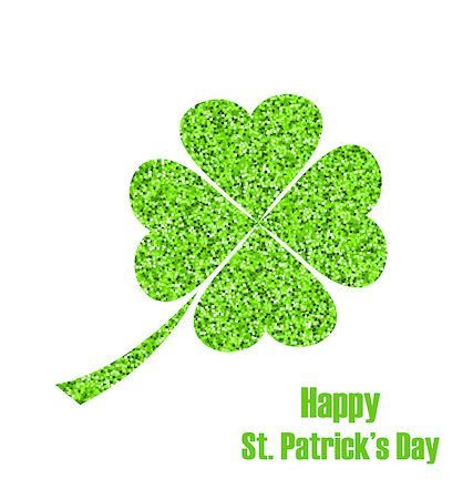 simsearch:400-05885156,k - Illustration Shiny Twinkle Clover for St. Patricks Day, Isolated on White Background - Vector Stock Photo - Budget Royalty-Free & Subscription, Code: 400-08529015