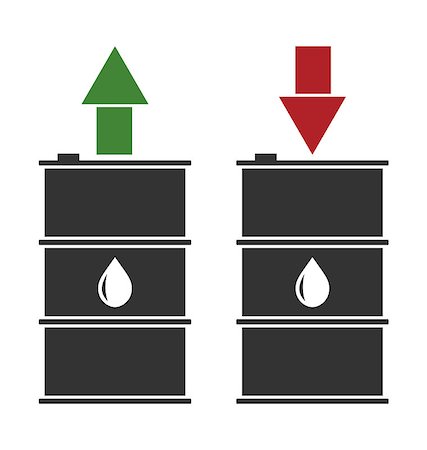 simsearch:400-08529010,k - black oil barrel with red and green arrows on white background Photographie de stock - Aubaine LD & Abonnement, Code: 400-08529012