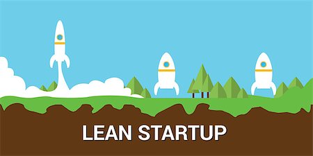 simsearch:400-08575298,k - lean startup concept with lean and fat rocket illustration Stock Photo - Budget Royalty-Free & Subscription, Code: 400-08529257