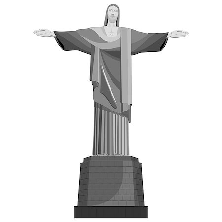 simsearch:400-05080477,k - Statue of Christ the Redeemer of Rio de Janeiro in Brazil. Vector illustration. All elemnts sorted and grouped in layers. The high resolution JPEG version includes clipping path Stock Photo - Budget Royalty-Free & Subscription, Code: 400-08529585