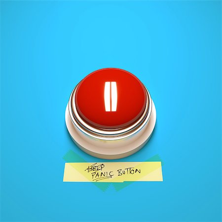 Panic Button. A big red panic button with a hand written label. Stock Photo - Budget Royalty-Free & Subscription, Code: 400-08529580