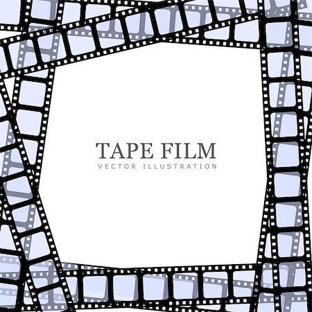 film reel picture borders - Vector realistic illustration of film strip on white background. Template film roll Stock Photo - Budget Royalty-Free & Subscription, Code: 400-08529626