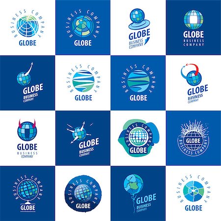 round shape socialising - Template vector abstract Earth logo. Globe sign Foto de stock - Super Valor sin royalties y Suscripción, Código: 400-08529758