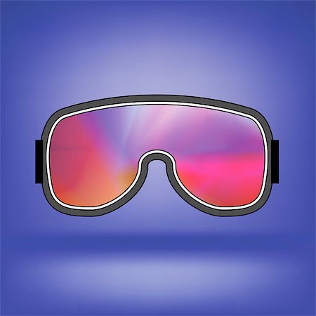 simsearch:400-06132415,k - Ski Goggle with Colorful Glasses Isolated on Blue Soft Background Foto de stock - Super Valor sin royalties y Suscripción, Código: 400-08529801