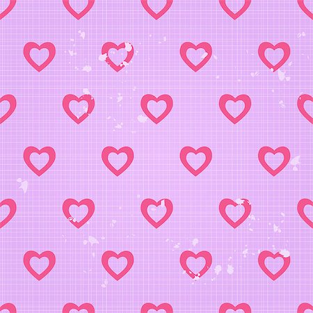 Vintage Seamless Pattern with White Lines and Pink Hearts. Vector Retro Background Stock Photo - Budget Royalty-Free & Subscription, Code: 400-08530051