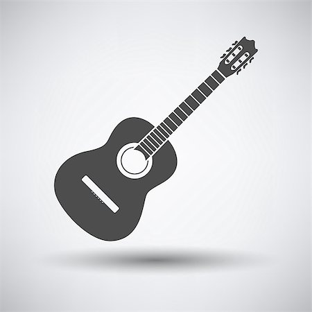 simsearch:400-08414976,k - Acoustic guitar icon on gray background with round shadow. Vector illustration. Stock Photo - Budget Royalty-Free & Subscription, Code: 400-08530100
