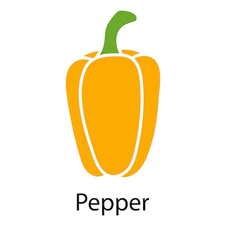 red pepper drawing - Pepper icon on white background. Vector illustration. Stock Photo - Budget Royalty-Free & Subscription, Code: 400-08530117