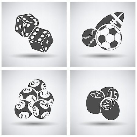 symbols dice - Gambling icon set over grey background. Vector illustration. Stock Photo - Budget Royalty-Free & Subscription, Code: 400-08530141