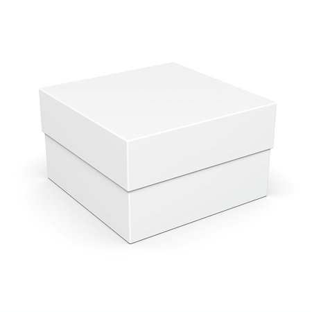 shoebox - Blank of closed paper square box isolated on white background Stock Photo - Budget Royalty-Free & Subscription, Code: 400-08530175