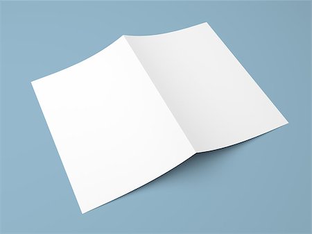 simsearch:400-06462302,k - Blank folded flyer, booklet, postcard, business card or brochure mockup template on blue background Stock Photo - Budget Royalty-Free & Subscription, Code: 400-08530194