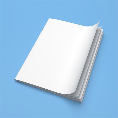 simsearch:400-08160909,k - White cover empty magazine blank on blue background Stock Photo - Budget Royalty-Free & Subscription, Code: 400-08530206