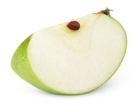 simsearch:400-05265200,k - Green apple slice isolated on white with clipping path Photographie de stock - Aubaine LD & Abonnement, Code: 400-08530259