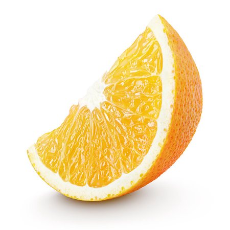 simsearch:400-08900179,k - Slice of orange citrus fruit isolated on white with clipping path Photographie de stock - Aubaine LD & Abonnement, Code: 400-08530251