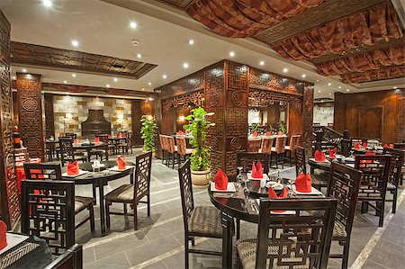 simsearch:694-03783320,k - Interior design of a luxury hotel Asian restaurant dining area with ornate decor Stock Photo - Budget Royalty-Free & Subscription, Code: 400-08530264