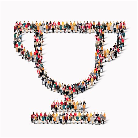 A large group of people in the shape of a cup. illustration. Stock Photo - Budget Royalty-Free & Subscription, Code: 400-08530543