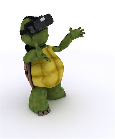 simsearch:400-08621230,k - 3D render of a tortoise with VR headset Foto de stock - Super Valor sin royalties y Suscripción, Código: 400-08530560