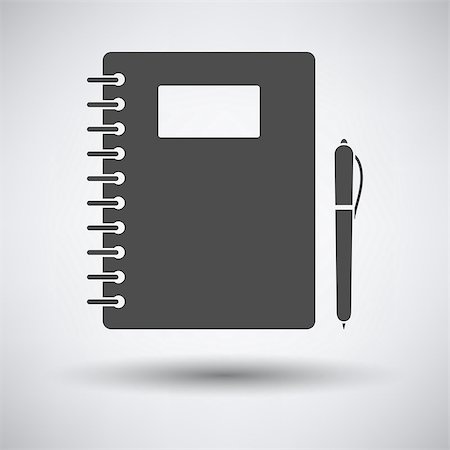 simsearch:400-06744675,k - Exercise book with pen icon on gray background with round shadow. Vector illustration. Stock Photo - Budget Royalty-Free & Subscription, Code: 400-08530714