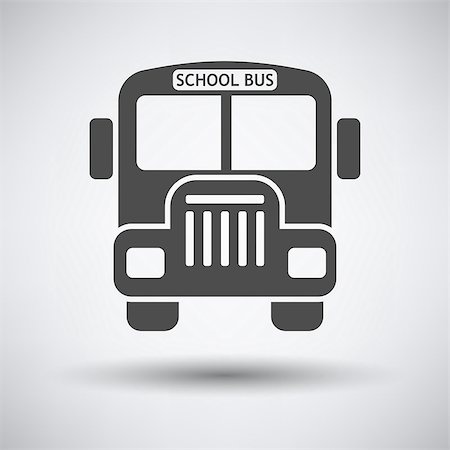 simsearch:400-07622068,k - School bus icon on gray background with round shadow. Vector illustration. Stock Photo - Budget Royalty-Free & Subscription, Code: 400-08530725