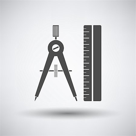 simsearch:400-04801110,k - Compasses and scale icon on gray background with round shadow. Vector illustration. Stockbilder - Microstock & Abonnement, Bildnummer: 400-08530723