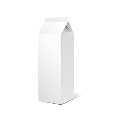 Juice and milk blank white carton boxes  3d. Isolated object. Vector illustration. Mock-up packages Foto de stock - Royalty-Free Super Valor e Assinatura, Número: 400-08530756