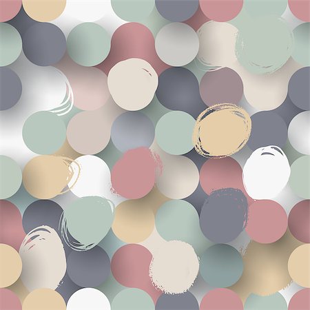 Seamless flat paper circles background with brush strokes in retro colors Stock Photo - Budget Royalty-Free & Subscription, Code: 400-08530800