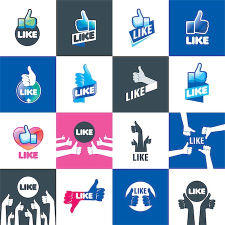 first finger up icon - vector logo, thumb up applique, vector illustration Stock Photo - Budget Royalty-Free & Subscription, Code: 400-08530814